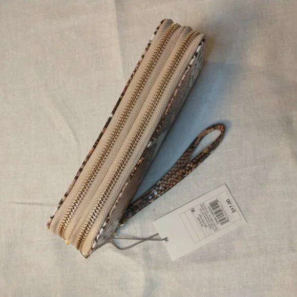 Women's Snake Print Double Zip Wallet - A New Day - Picture 5 of 6